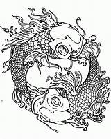 Coloring Koi Pages Fish Yang Yin Ying Adults Adult Printable Color Popular Getcolorings Print Sketch Template Coloringhome sketch template