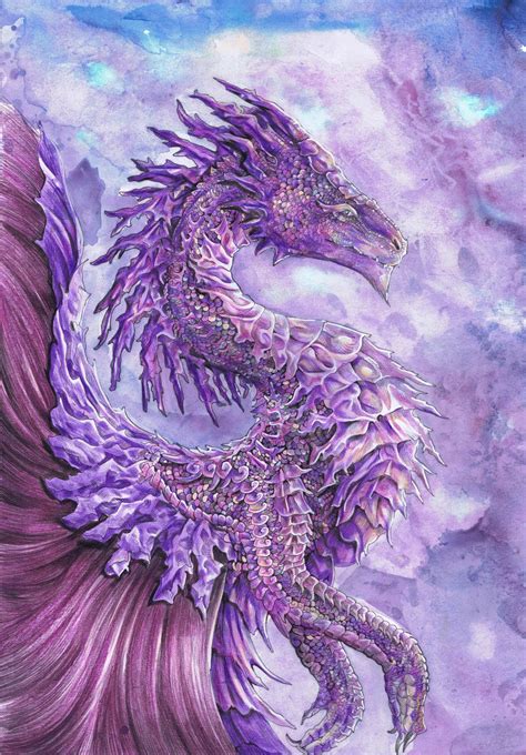 Amethyst Dragon Art Dragon Twin Flame Art