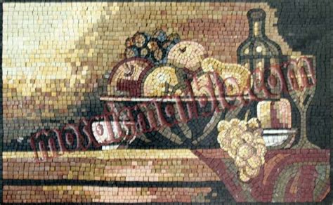 Fruit Bowl And Wine Art Kitchen Backsplash Mosaic Mosaic Marble