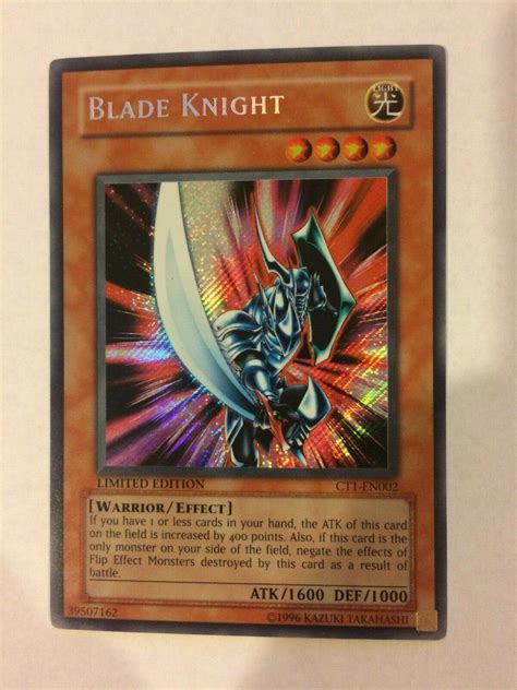 Yugioh Limited Edition Blade Knight Ct1en002 Secret Rare Lp Lightly