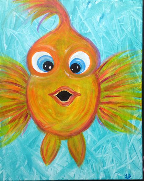 A Painting Of A Yellow Fish With Big Eyes