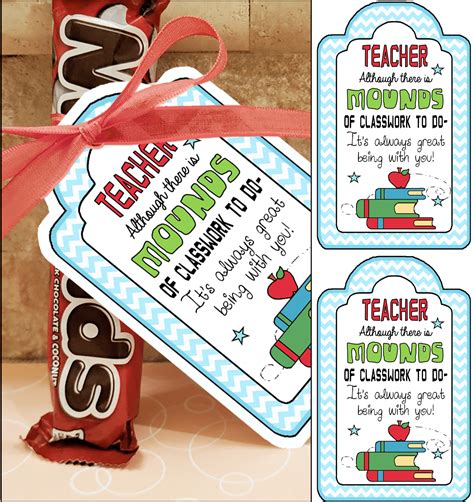 Teacher Appreciation Mounds Candy-Sayings - Parties and Patterns