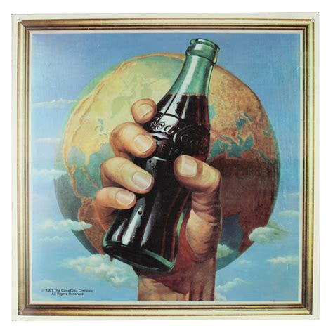 Vintage Metal Sign Coca Cola Hand Holding Bottle Wworld