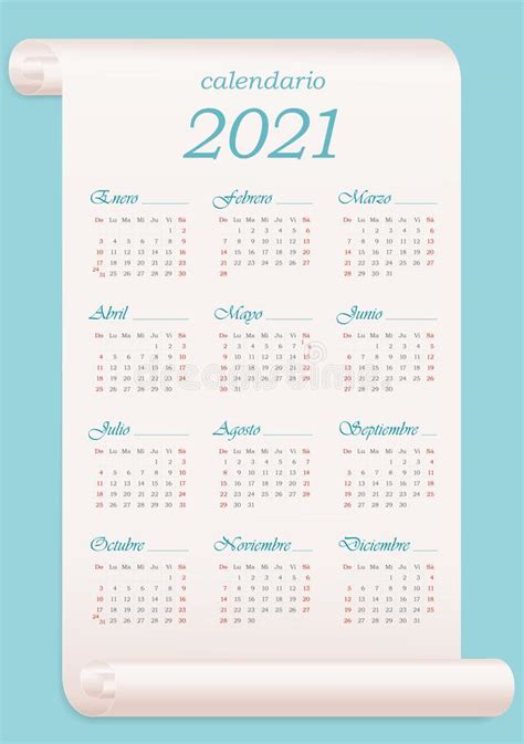 Calendario 2021 2022 2023 En Español Ilustración De Stock Stock De Ilustración Ilustración De