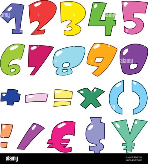 Cartoon Numbers And Signs Stock Vector Image And Art Alamy