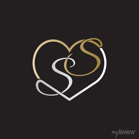 Ss Love Logo Design Vector Wall Stickers White Wedding Vector