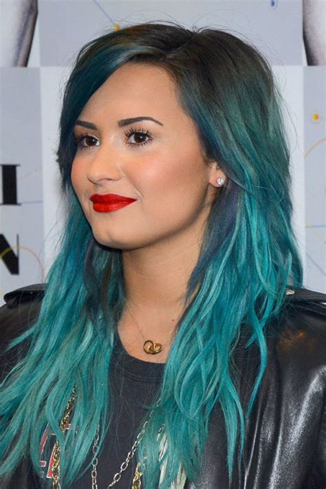 Nearly a year after the death of bill withers, demi lovato paid tribute to him and to frontline. Demi Lovato Wavy Blue Long Layers Hairstyle | Steal Her Style