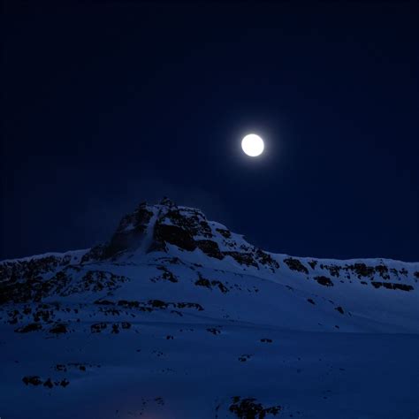 Mountain Covered With Snow Moon 4k Ipad Air Wallpapers Free Download