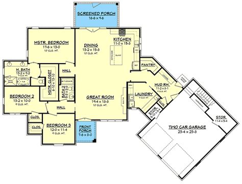 42 Sq Ft Open Concept 3 Bedroom House Floor Plan Design 3d Wonderful
