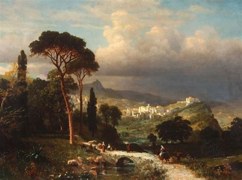 Large Albert Bierstadt Exhibited Oil Painting Signed