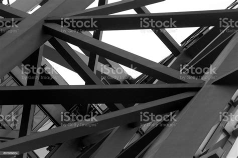Steel Framework Fragment Of Industrial Facility With Stiffening Ribs