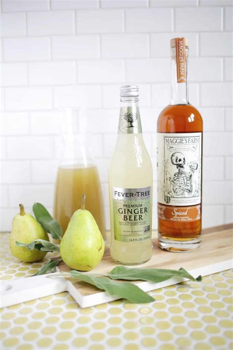 sparkling spiced pear ginger cocktail recipe ginger cocktails spiced pear ginger beer