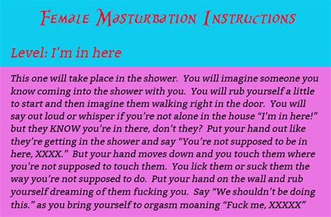 Somesexdreamsi Decided To Do A Couple Of New Female Masturbation Instructions Fmi Without