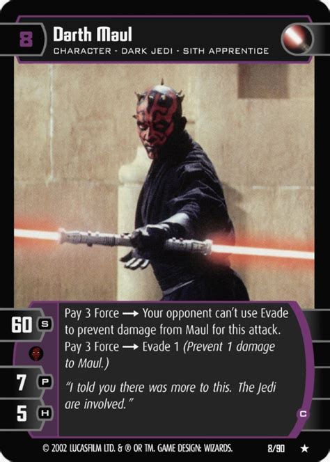 Darth Maul (C) Card - Star Wars Trading Card Game