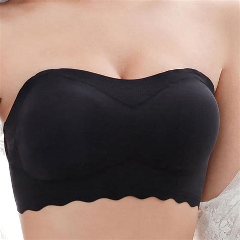 Buy High Elastic Cool Bra Anti Slip Invisible Bra Women Seamless Strapless Bra Soft Chest Wraps