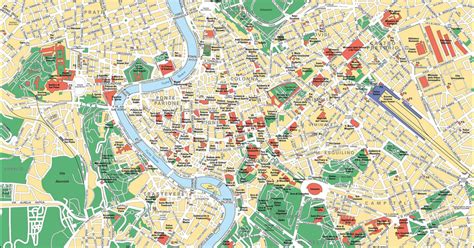 Touristischen Karte Von Rom Sehenswürdigkeiten Und Touren