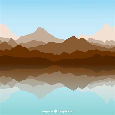 Mountain And Lake Template Landscape Vector Free Download