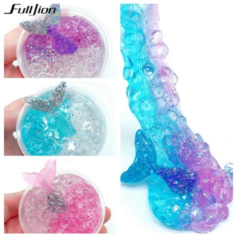 Fulljion Slime Toys Cristal Mermaid Slime Fluffy Lizun Modeling Clay Plasticine Putty Rubber