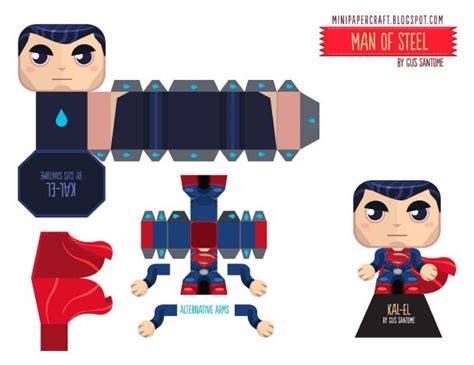 Man Of Steel Par Gus Santome Paper Toy Man Of Steel Paper Crafts