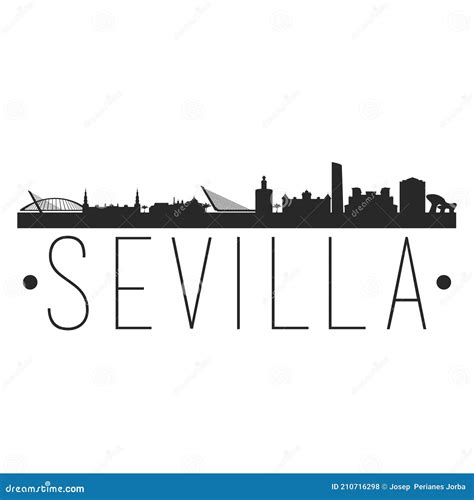 Seville Spain City Skyline Silhouette City Design Vector Famous