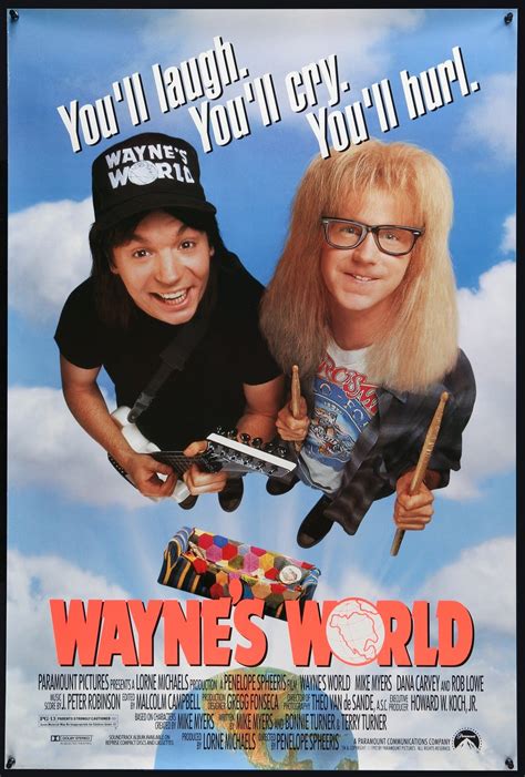 Waynes World 1992 Original One Sheet Movie Poster Original Film