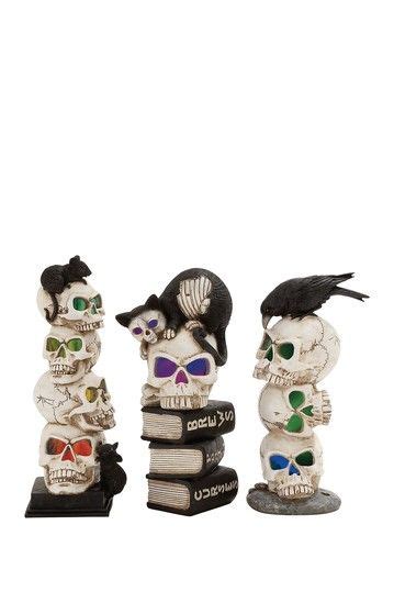 Halloween Stacked Skulls Decor Set Of 3 By Uma Enterprises Inc On