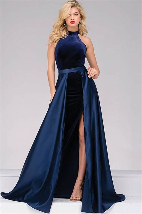 Jovani Velvet Dress With Satin Overlay Skirt 45182 Velvet Evening Dress Jovani Dresses