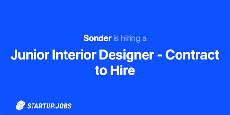 Junior Interior Designer Contract To Hire At Sonder