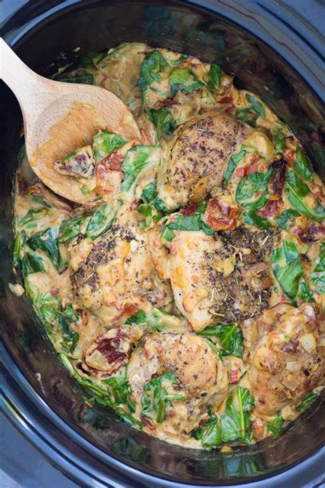 Don't forget to tag me on instagram (npburgess184) if you make. Tuscan Slow Cooker Chicken Thighs