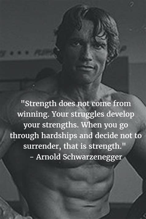 Arnold Schwarzenegger Success Quote Print Strength Does Not Come From Winning Prints Digital