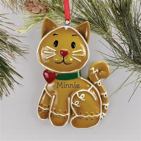 Personalized Gingerbread Cat Holiday Ornament Tsforyounow