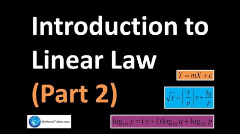 Introduction To Linear Law Part 2 Additional Mathematics Youtube