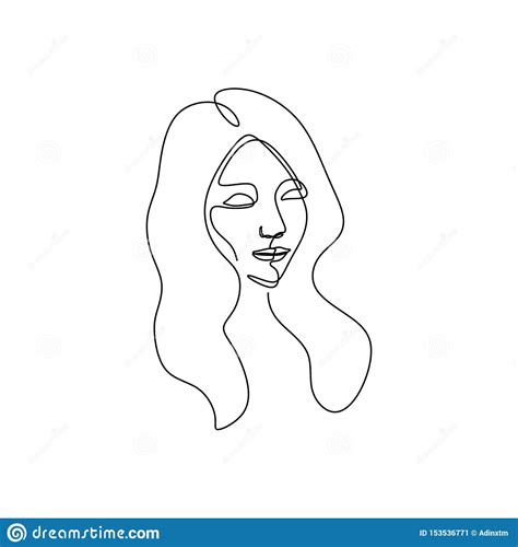 Abstract Girl Face Minimalism Continuous Line Drawing Vector Illustration Minimalist Design