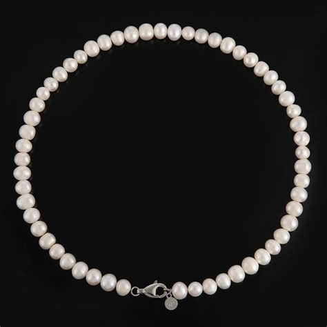 Mens Pearl Necklace Chain Mm Freshwater Pearl Necklace Etsy