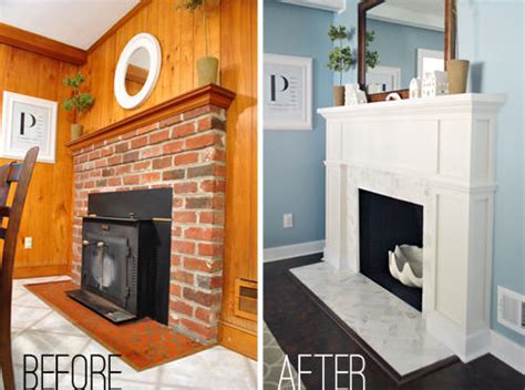 After tackling my fireplace demolition and removing lots of ugly peach marble tile, i unearthed the original brick fireplace from 1946. 9 Awesome Fireplace Makeover Projects | Decorating Your Small Space