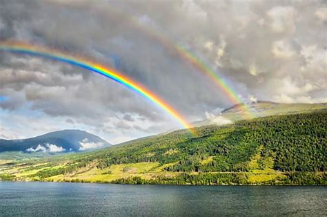 Rainbow Over Norwegian Fjord Olden Nikon Dx Slr D40 D90 D3000