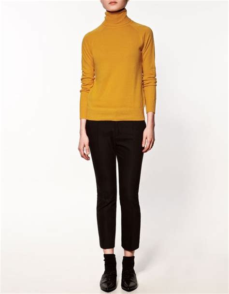 Zara Turtleneck Sweater In Yellow Mustard Lyst