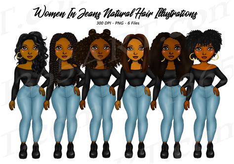 Black Woman Clipart Jeans Fashion Png By I 365 Art Thehungryjpeg