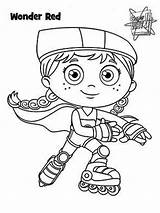 Coloring Super Red Wonder Hood Riding Hero Form Superwhy sketch template