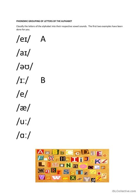 Phonemic Grouping Of Letters Of The English Esl Worksheets Pdf And Doc