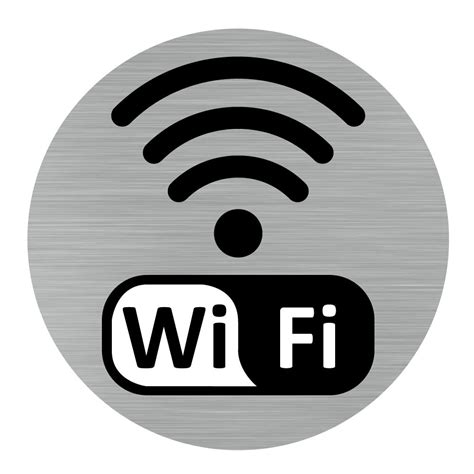 Plaque De Porte Wifi Pictogramme Wi Fi Sticker Ou Plaque Alu Brossé