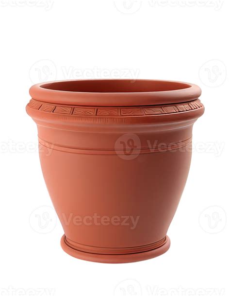 Decorative Terracotta Pot On Transparent Background Created With