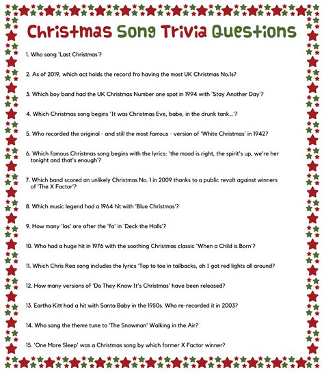 Printable Christmas Trivia