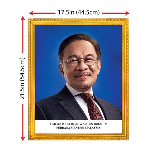Bingkai Potret Gambar Perdana Menteri Malaysia Prime Minister Portrait