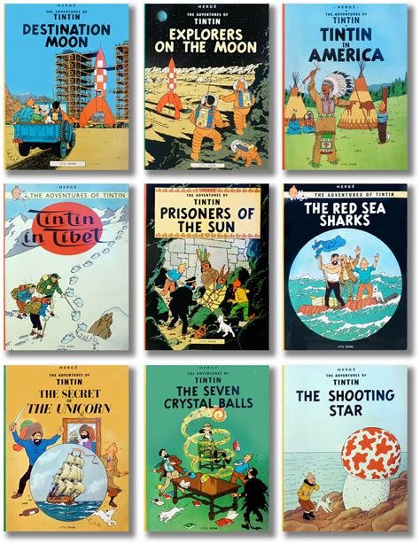 Lot Of 9 The Adventures Of Tintin Soft Cover Comic