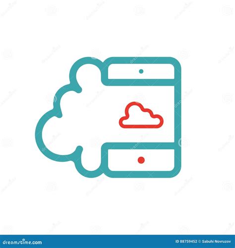 Vector Illustration Of Tablet Pc And Cloud Computing Icon Stock Vector
