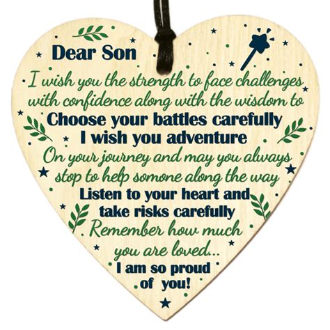 Proud Of You Son Birthday Card Ts From Mother Father Wooden Etsy
