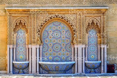 Cleansing Fountains On Moroccan Mosque Stock Photo ...