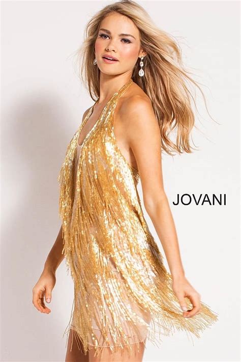 Jovani Dresses Embellished Fringe Dress Fringe Dress