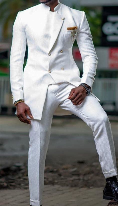White Men Wedding Suit African Men Dashiki Prom Suit Groom Etsy